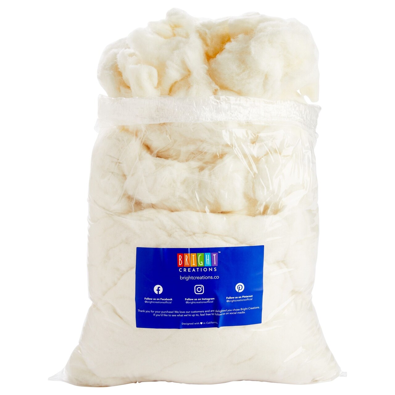 Wool Batting for Stuffing Animals, Crafts, Cushions, Pillow Filler, Needle Felting (16oz, Natural White)